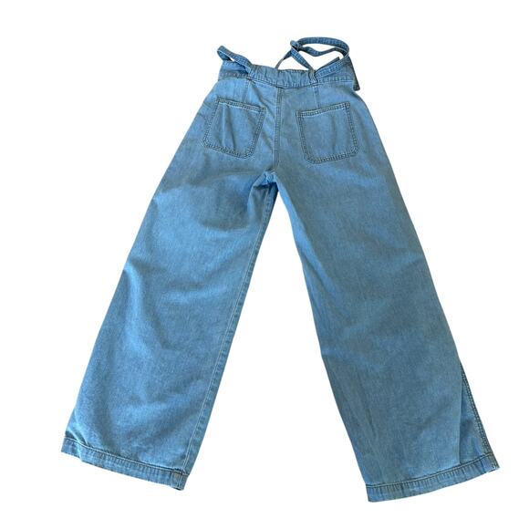 Hudson Wide Leg Baggy Jeans Denim SIZE 29 Light Wash Tie Waist  Linen $245 - Picture 8 of 11